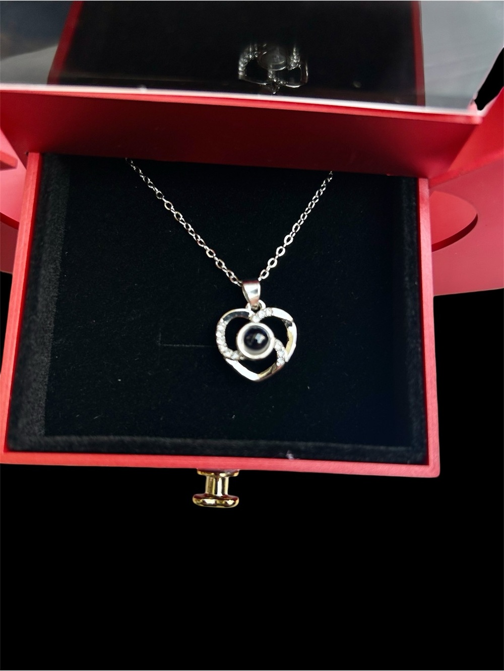 Eternal Love Apple Gift Box – Preserved Rose & “I Love You” Necklace Set - Picture 3 of 7
